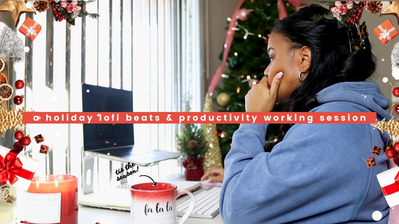a holiday lofi music playlist 🎄 for productivity | WORK WITH ME | 1 HOUR SESSION