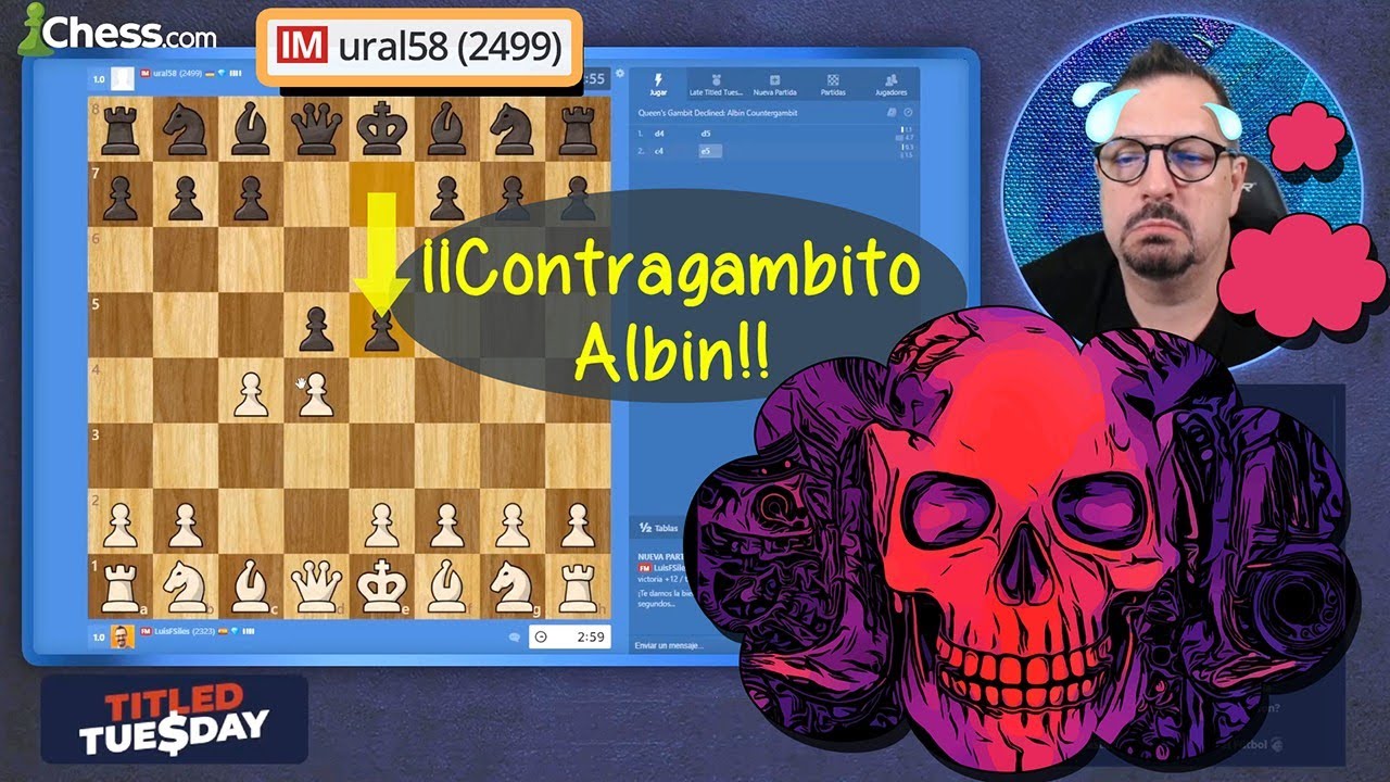 Lo más AGRESIVO vs. GAMBITO de DAMA 👉 CONTRAGAMBITO ALBIN