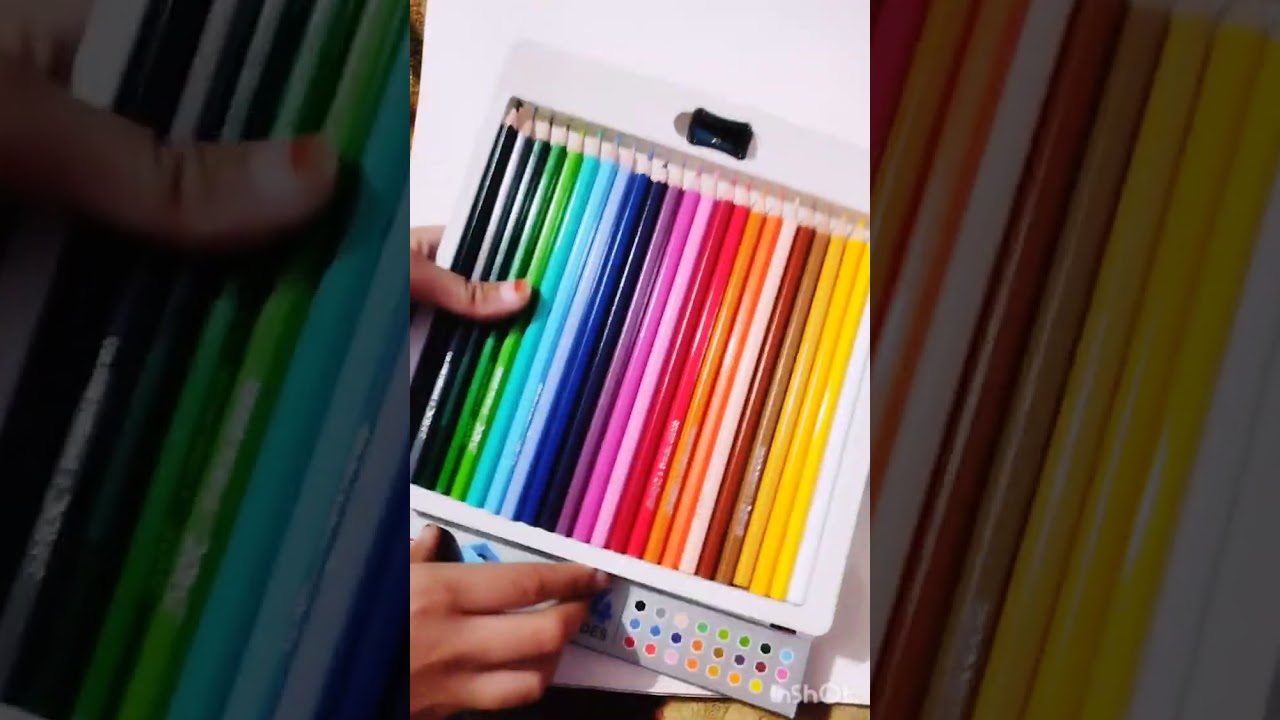 unboxing/new 24 shade hexagonal coloured pencil/ bright colours/ beautiful colour#shorts
