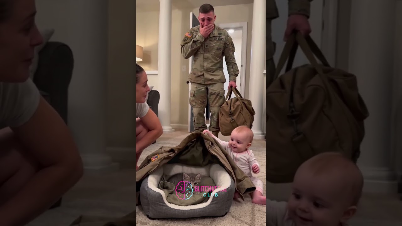 Military Dad Heard a Tiny Meow&hellip; Then Baby Girl Lifted His Jacket 😭❤️🤍💙