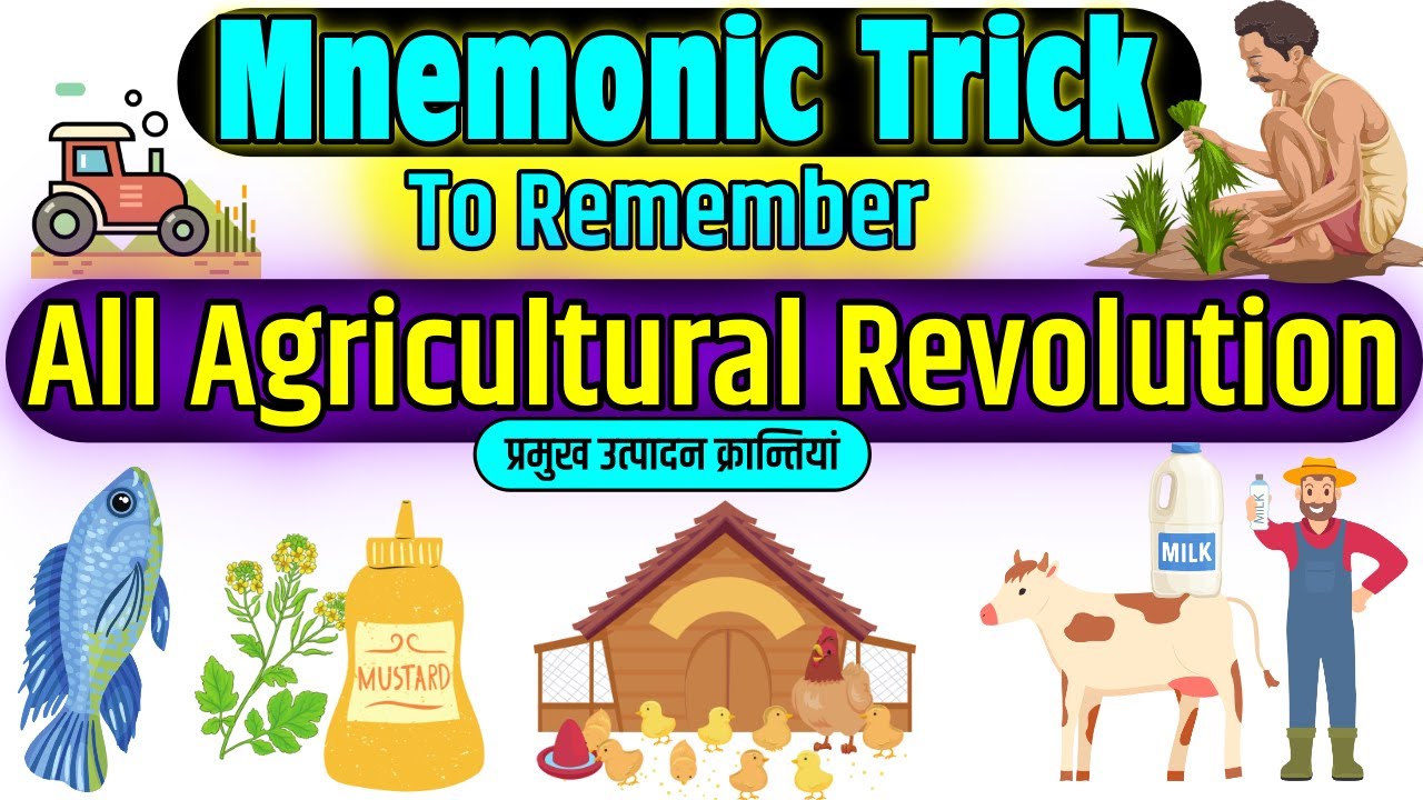 Remember all Agriculture Revolution with mnemonic tricks | agricultural revolution tricks| Gk Tricks