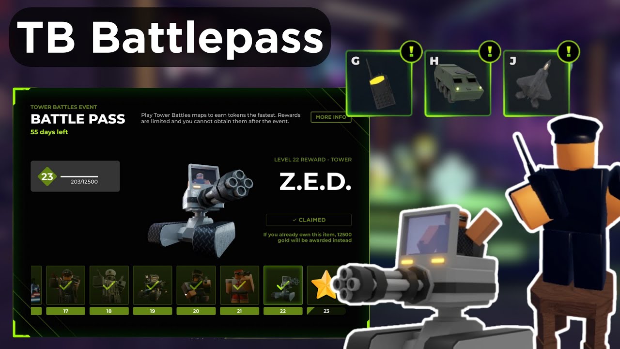 TDX BATTLEPASS COMPLETED (Commander & ZED Showcase) | Roblox TDX