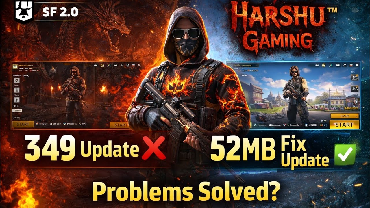 Kal Ka 349 Update ❌ | Aaj 52MB Fix Update ✅ | Sab Problem Solve? | Harshu Gaming™