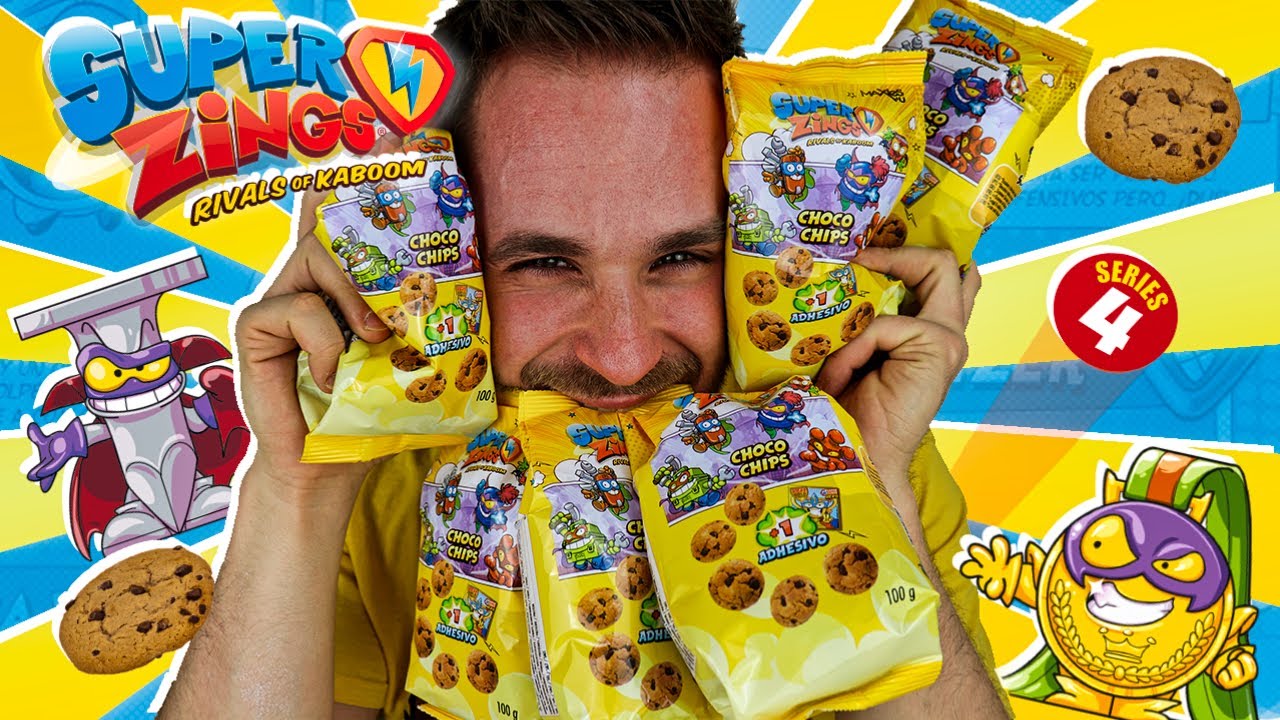 SuperZings Series 4 UNBOXING CHOCO CHIPS GALLETAS DE CHOCOLATE en Pe Toys