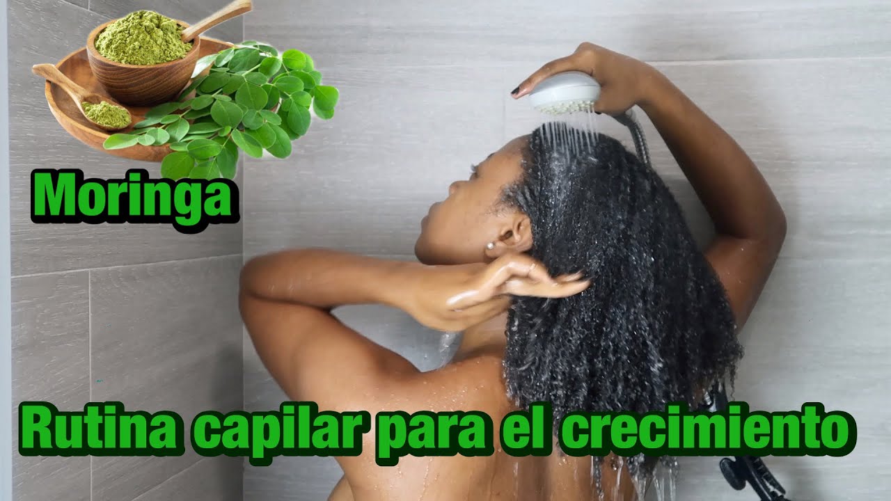 Mascarilla de moringa para el crecimiento del cabello || Rutina capilar cabello afro