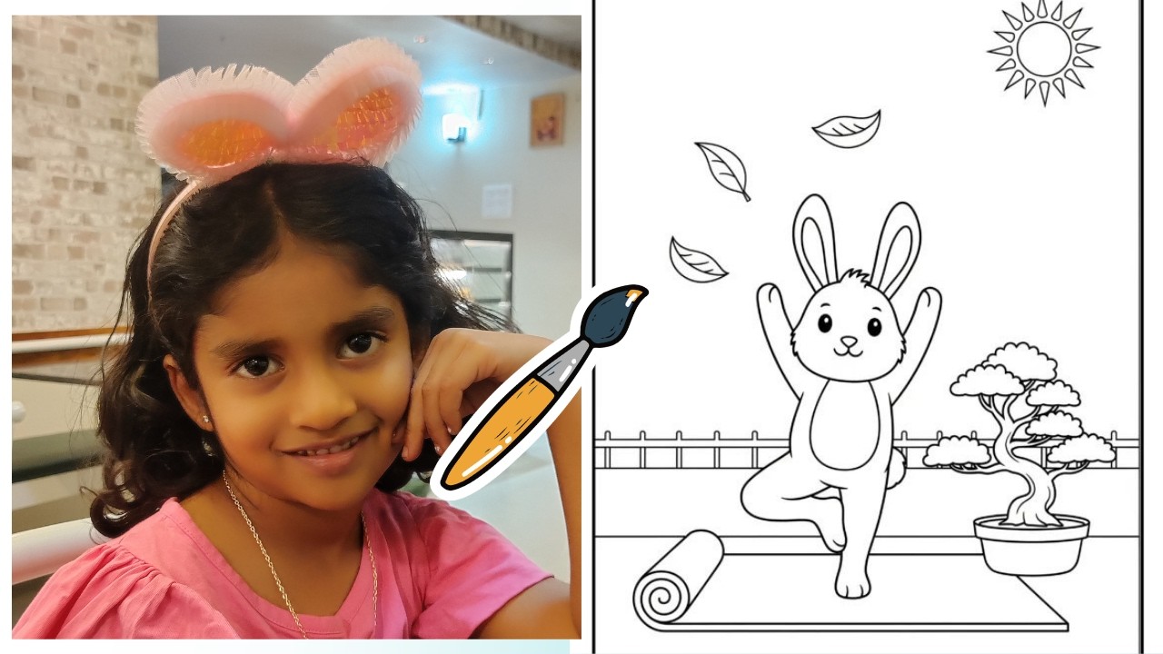 Amaira is Coloring a Sweet Rabbit  | Bunny Coloring videos for kids |Easy Coloring for Kids