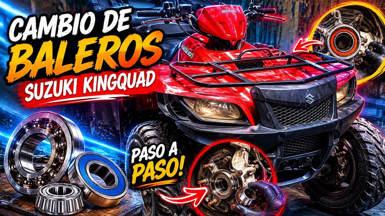 Como cambiar los baleros dañados de tu cuatrimoto / suzuki kingquad. #cuatrimotos #atv