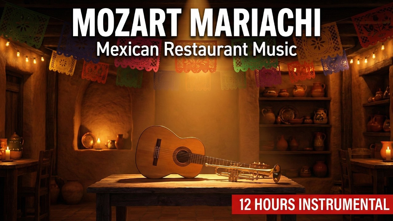 Mozart Goes Mariachi | 12 Hours Trumpet & Guitar Background Music for Mexican Restaurants
