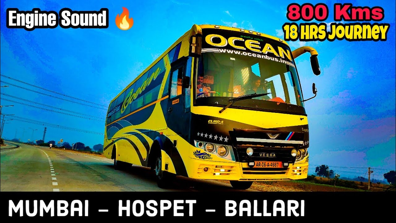 MUMBAI to BALLARI bus journey by OCEAN TRAVELS AC SLEEPER BUS | 18 hours journey😮 | Awesome Driving🔥