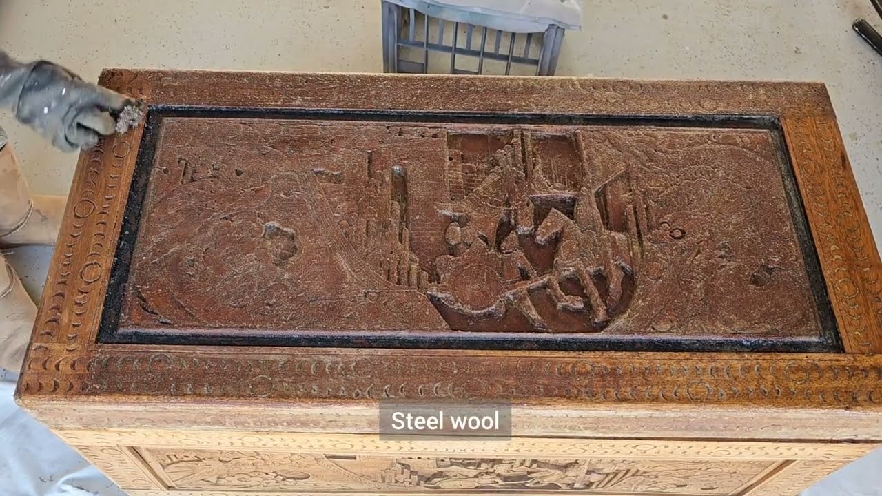 Stripping Stain from a Camphor Laurel Vintage Chest for Restoration