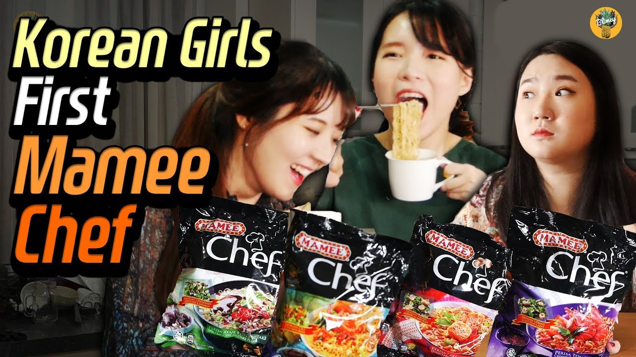 Korean Girls Tried [Mamee Chef] for the First Time!!! ｜Blimey