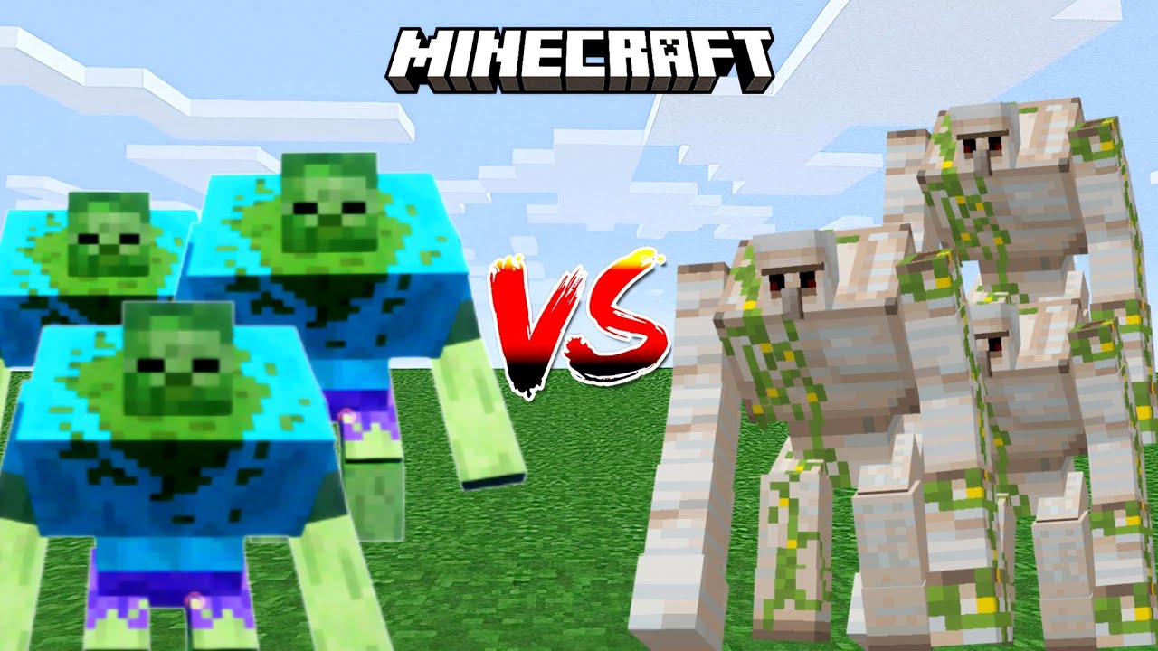 GIANT ZOMBIE vs IRON GOLEM: The Ultimate Battle for Minecraft! ⚔️💀
