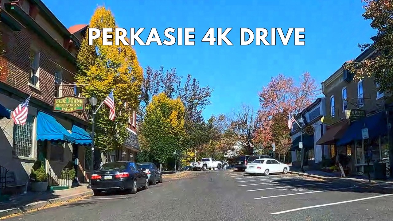 Perkasie Pennsylvania Scenic Fall Drive | Bucks County 4K Driving Tour