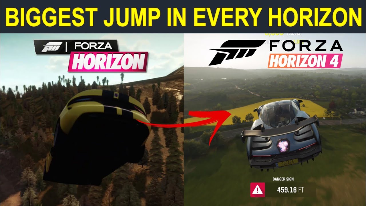 BIGGEST Jump In Every Forza Horizon 1,2,3,4 l Evolution of Biggest Jump in Forza Horizon 1-4