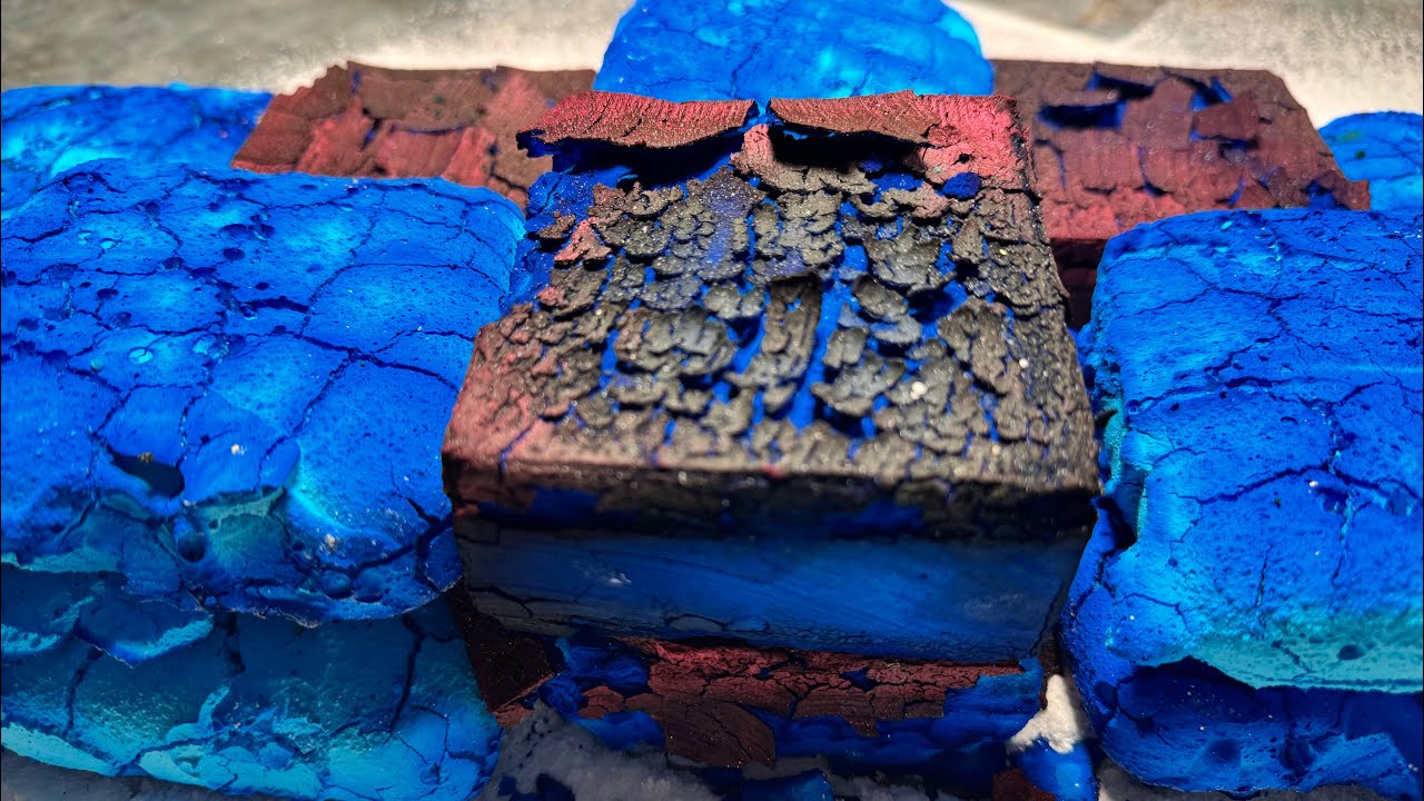 Perfectly flakey and crispy dyed blocks and pasted half blocks