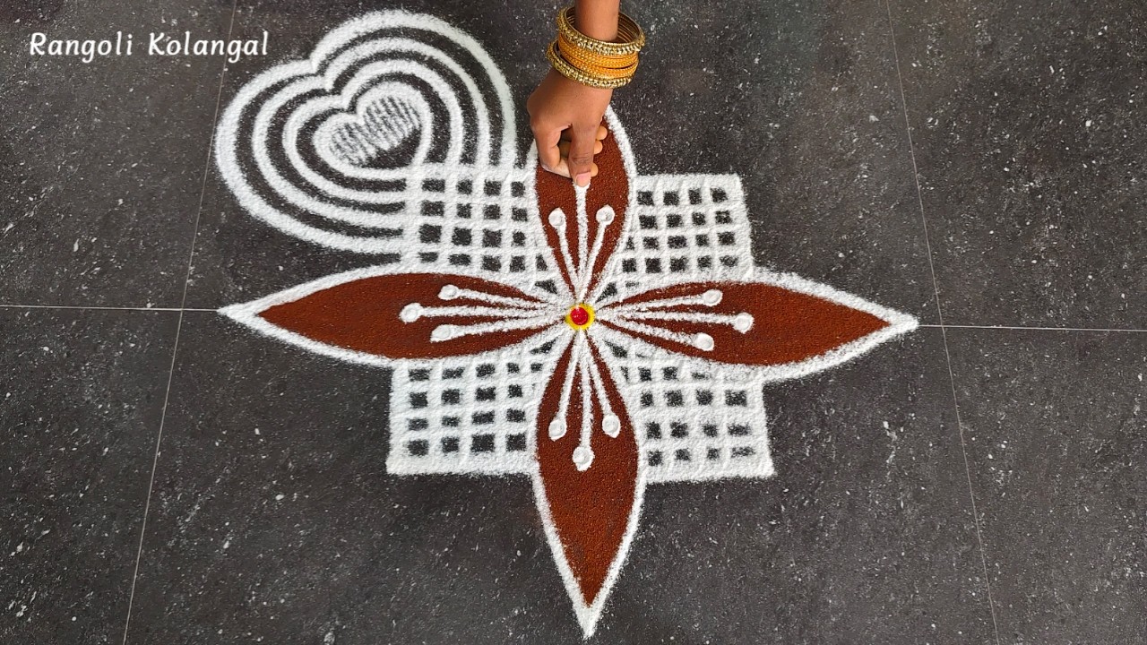 Beautiful Padi Kolam Design  | 5*1 Creative Rangoli Kolam | Padi Kolam Muggulu | Rangoli Kolangal