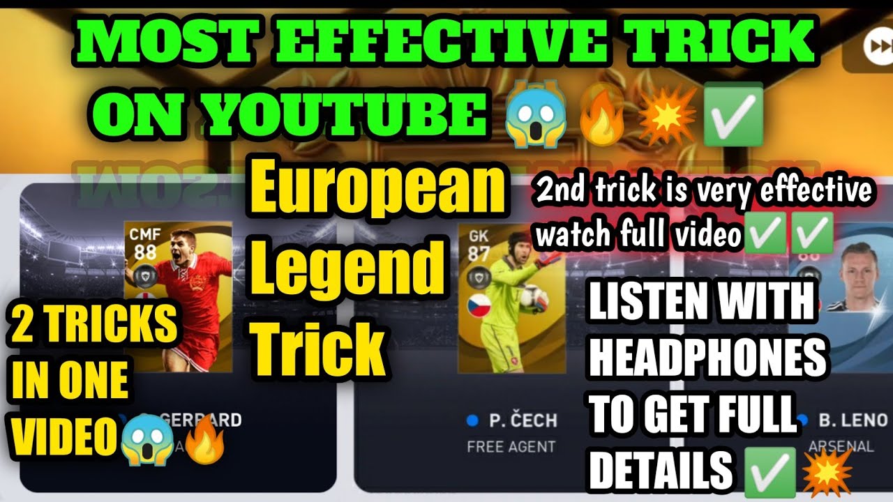 EUROPEAN LEGENDS TRICK| MOST EFFECTIVE TRICK ON YOUTUBE😱🔥| TWO TRICKS IN ONE VIDEO&hearts;️