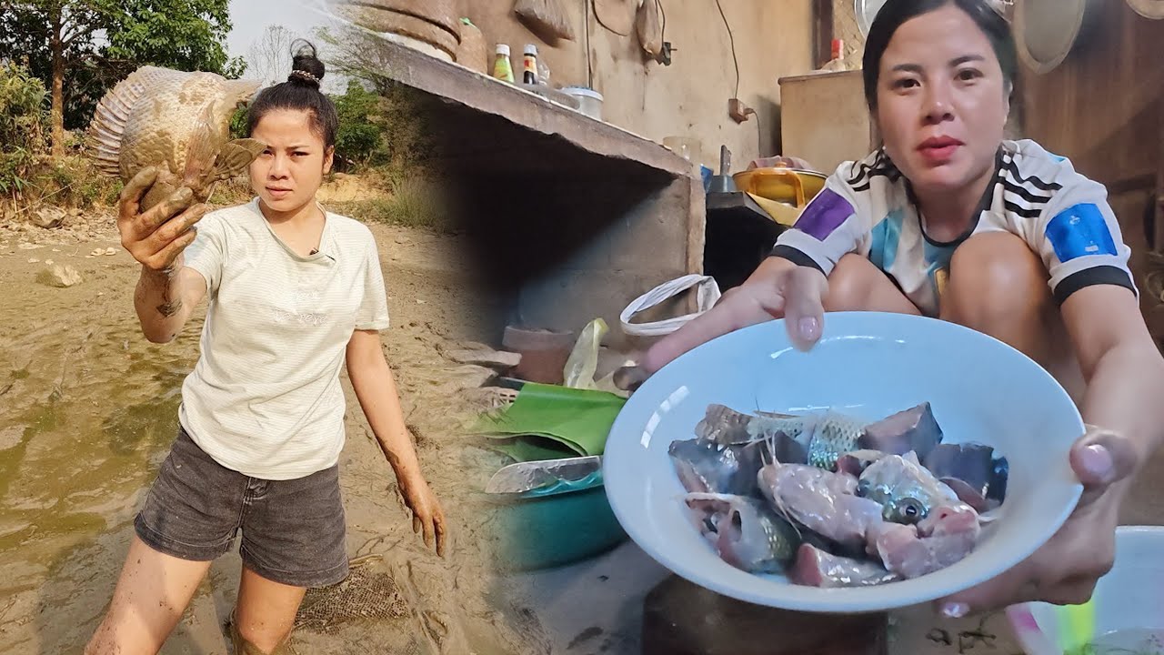 สาวลาว เข้าครัวทำเมนูสุดพิเศษ#ทีมงานบ้านป่า