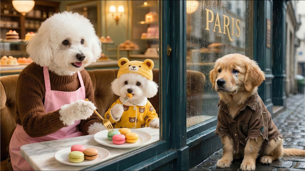 Baby Puppy about away throw food🍪🗑️! Mama Dog taught about valuing food.