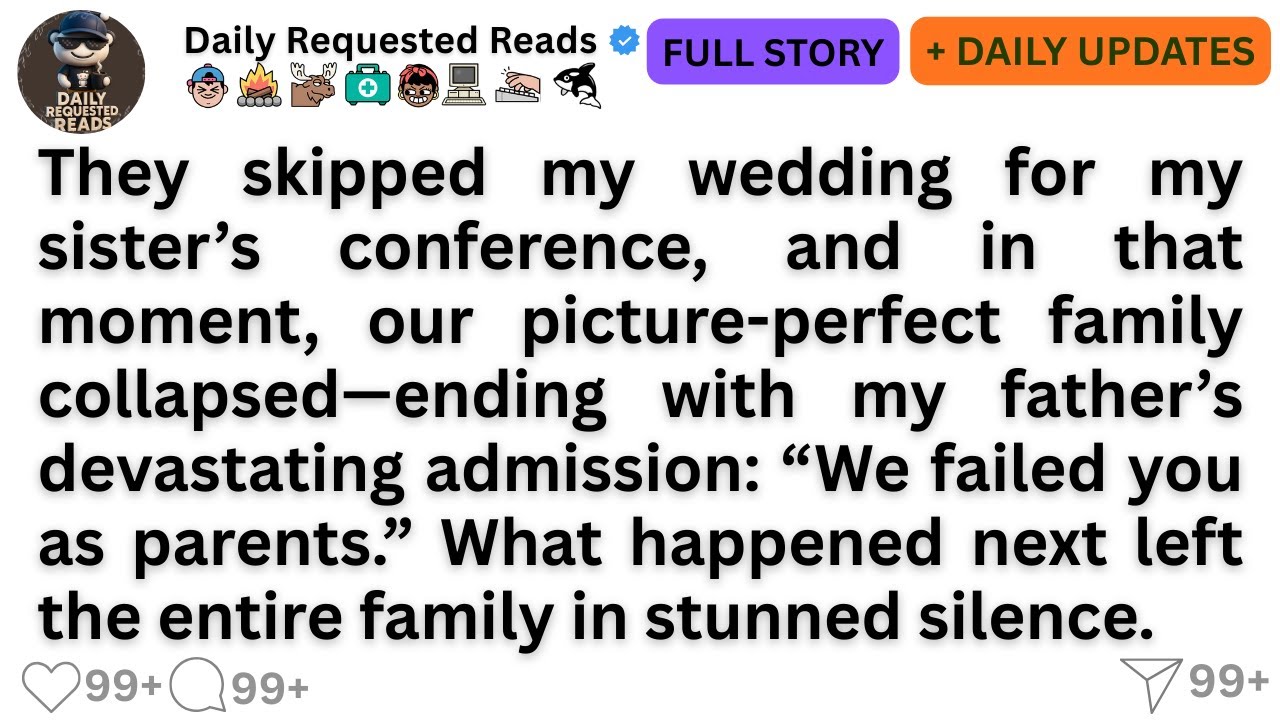 They skipped my wedding for my sister’s conference, and in that moment, our picture-perfect family..