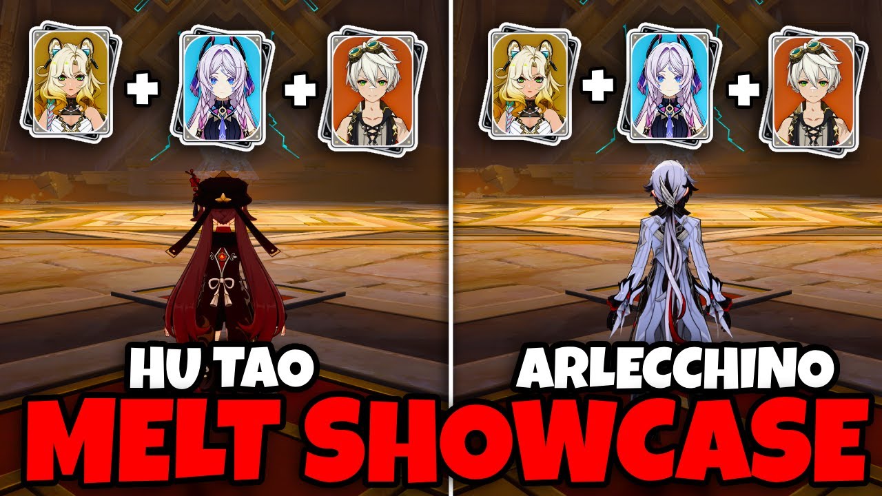 Hu Tao & Arlecchino Melt Team DAMAGE Showcase | Genshin Impact