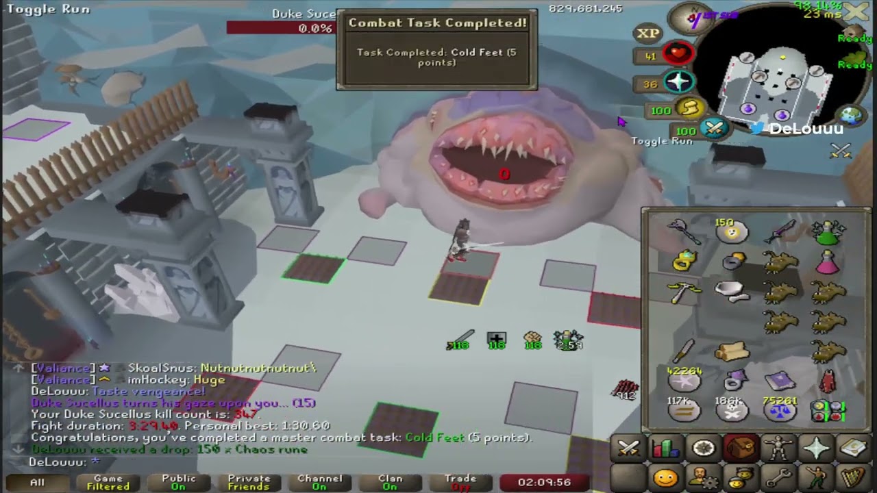 Combat Achievements - Duke Sucellus (Cold Feet, Mirror Image, Speed-Runner)