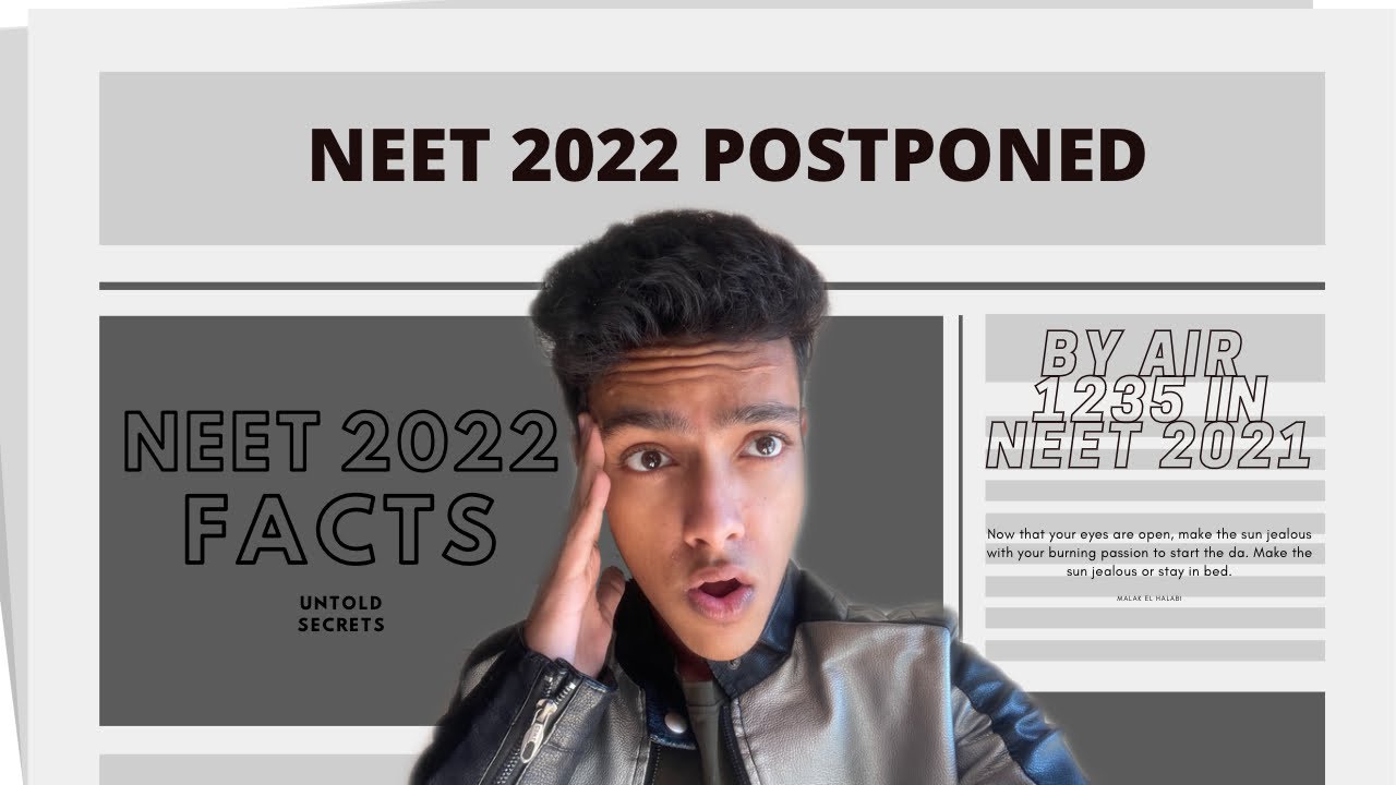 Is NEET 2022 postponed? | Some important facts to note before giving NEET 2022 | DO not IGNORE them!
