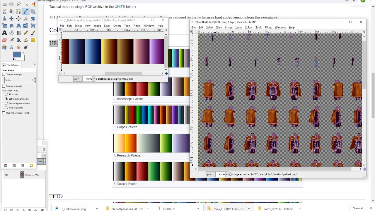 OPENXCOM MODDING -Colour Pallets