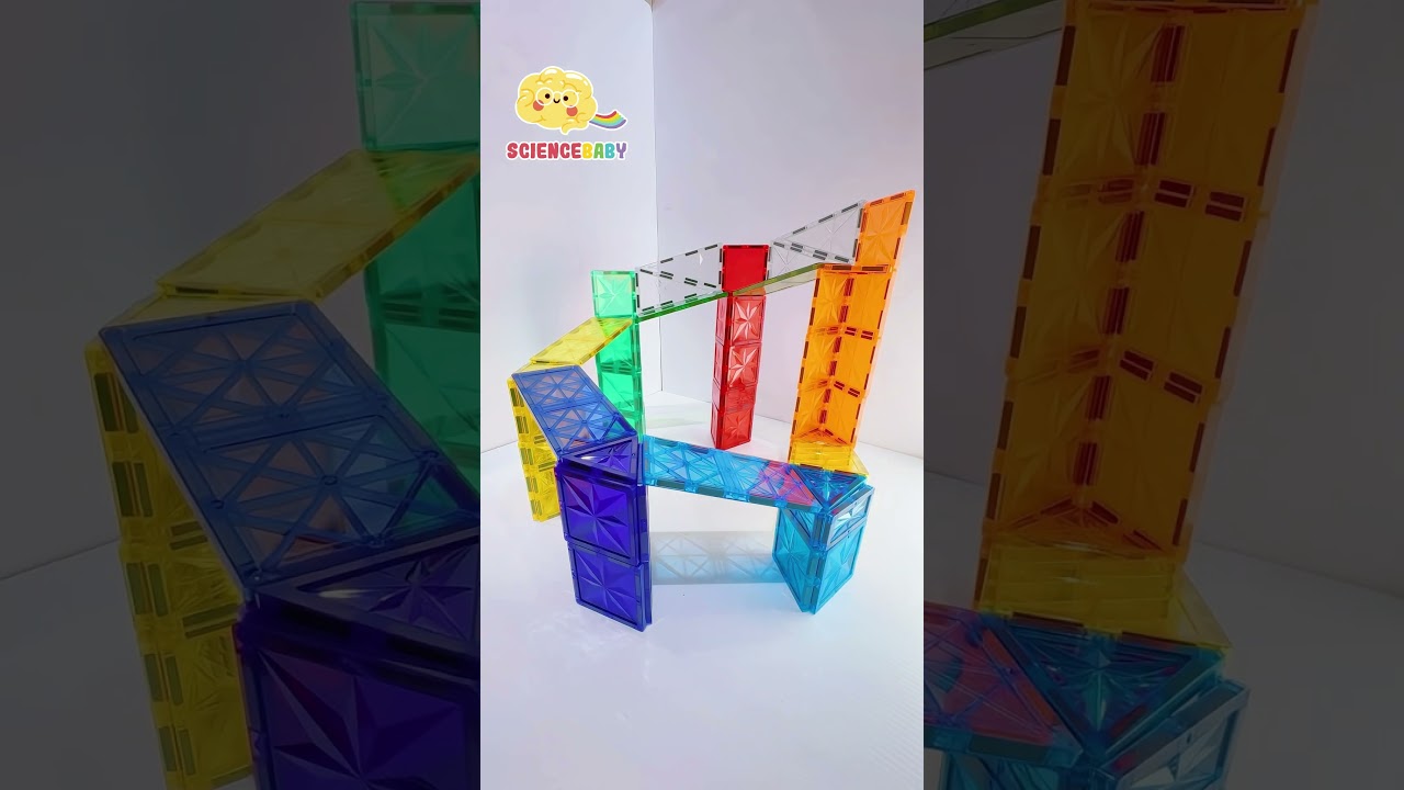 #二倍長方形軌道#ScienceBaby#磁力片玩法分享#磁力片#toys