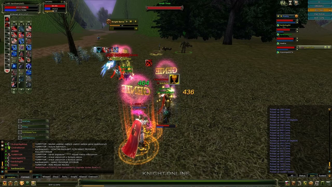 KNIGHT ONLINE OREADS URUK TRON SLOTU  YUMMYYUM adlı şahısın makro programı ve itirafı