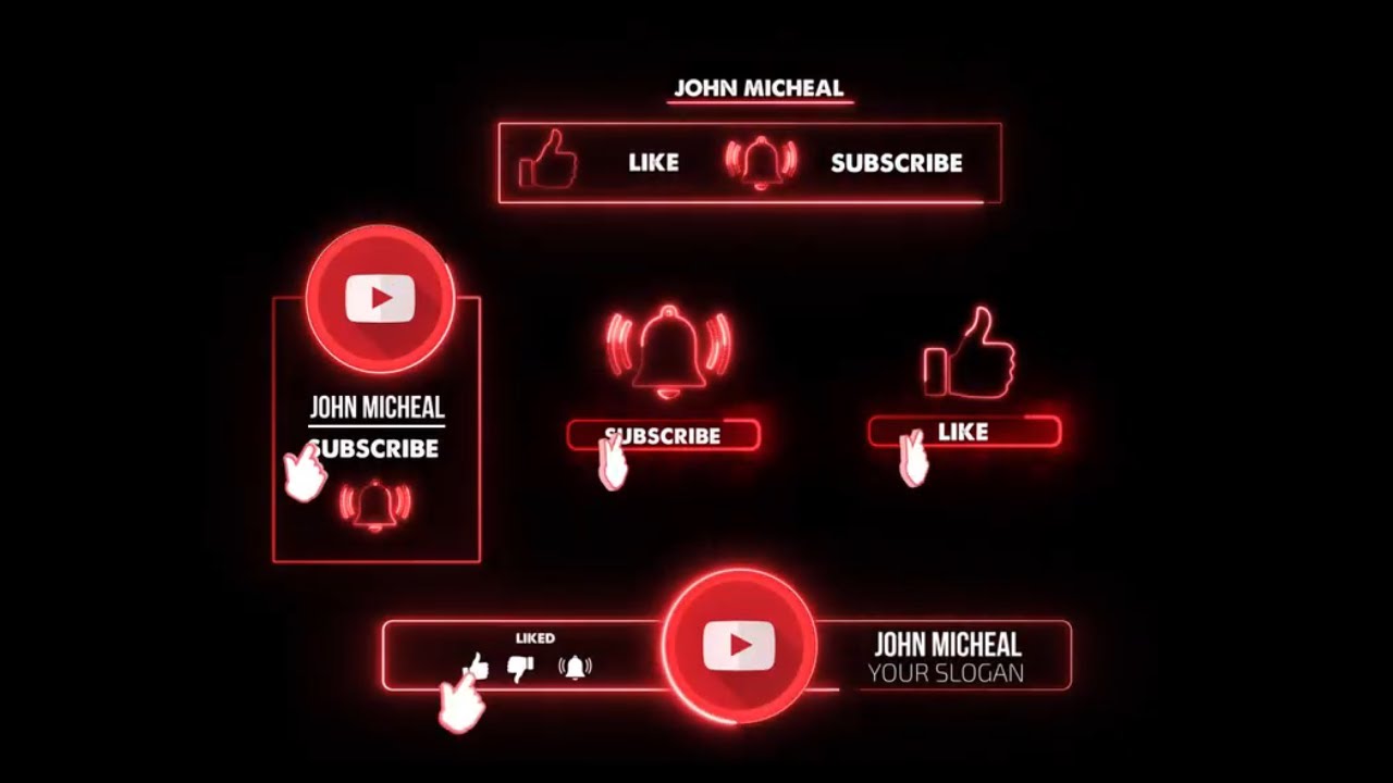 Subscribe and Bell Icon Intro Animations for Youtube