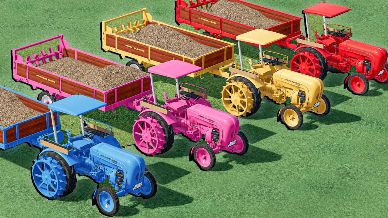 Work With COLORS - WOODCHIPS with Mini PORSCHE Tractor  - Farming Simulator 22