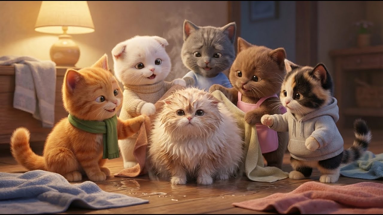 From Playtime to Purring Sleep: 5 Adorable Kittens’ Slow Day | Cozy 3D Animation