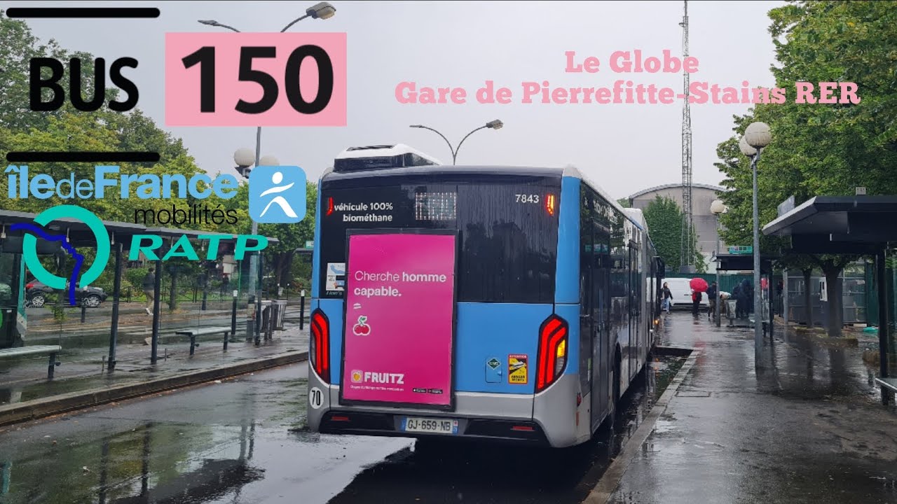 Bus 150 Ratp man lion s'city 18 GNV Le Trajet Entre Le Globe➡️Gare de Pierrefitte-Stains RER