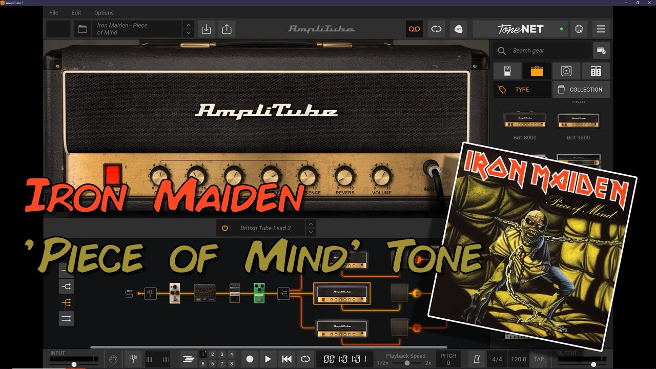 Iron Maiden PIECE OF MIND guitar tone - AmpliTube 5