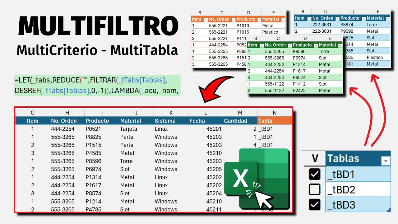 Función FILTRAR: El Método para usarla con Múltiples Tablas en Excel (MultiCriterio)