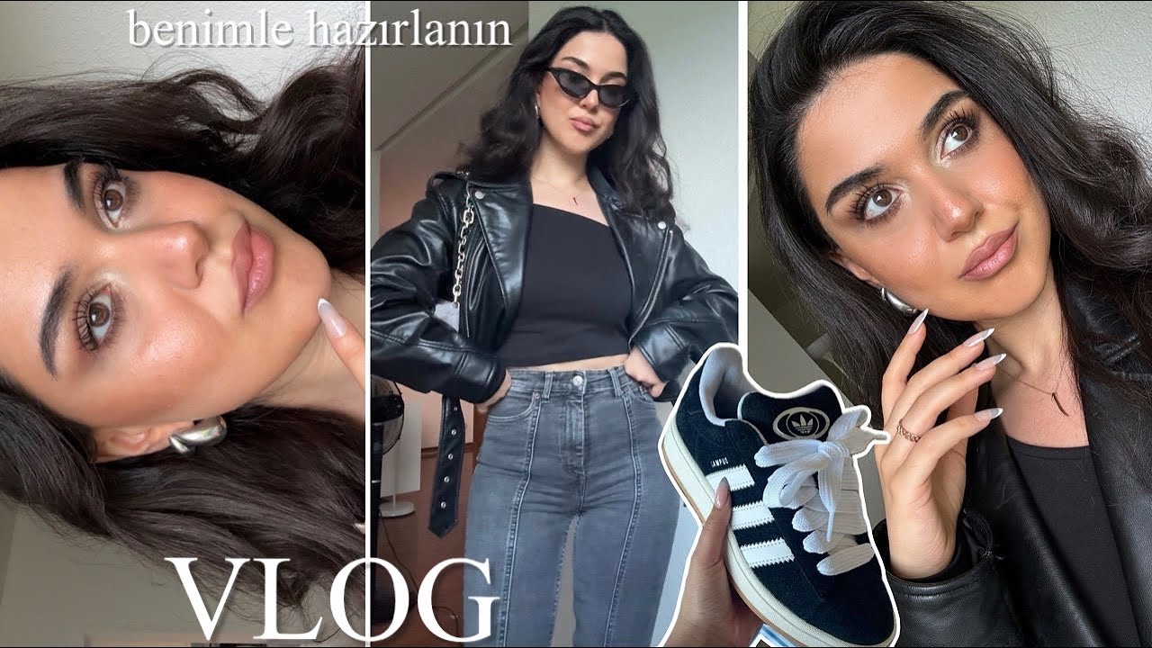 BENİMLE HAZIRLANIN VLOG I çekici günlük makyaj, saç, kombin