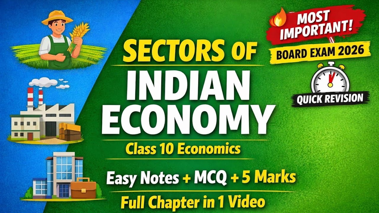 Class 10 Economics Chapter 2 – Sectors of Indian Economy (Full Revision in 20 Min)
