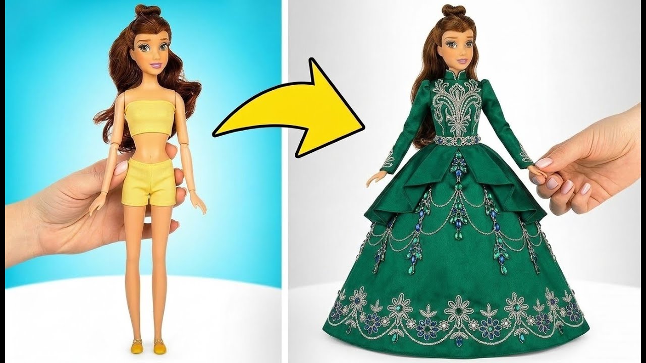 فستان أميرة رائع من الورق والطين واللمعان 👗✨