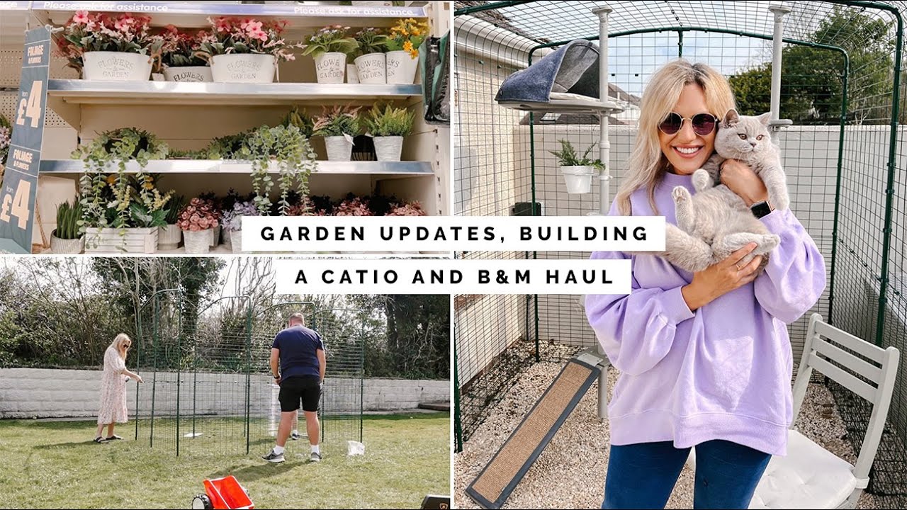 HUGE GARDEN UPDATE WE BUILT A CATIO FOR OUR BRITISH SHORTHAIR | WHAT'S NEW IN B&M AND A HAUL
