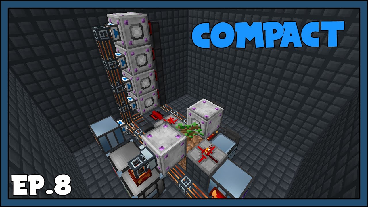Minecraft Compact Claustrophobia - EP8 - Tree Farm Cleanup & More Automation