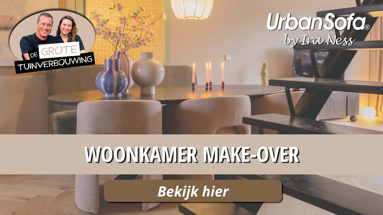 UrbanSofa | Een stijlvolle woonkamer met onze Lausanne Hoekbank en Zafira eetkamerstoelen | S8E19