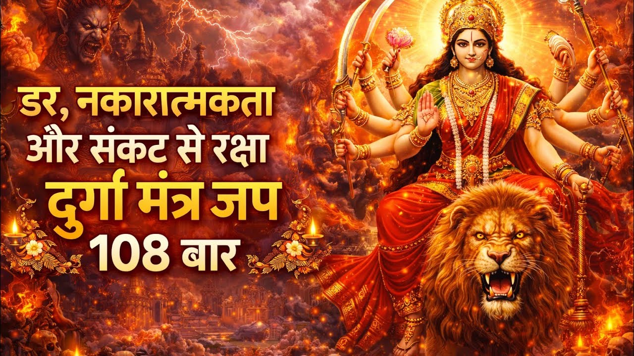 डर, नकारात्मकता और संकट से रक्षा | दुर्गा मंत्र जप 108 बार