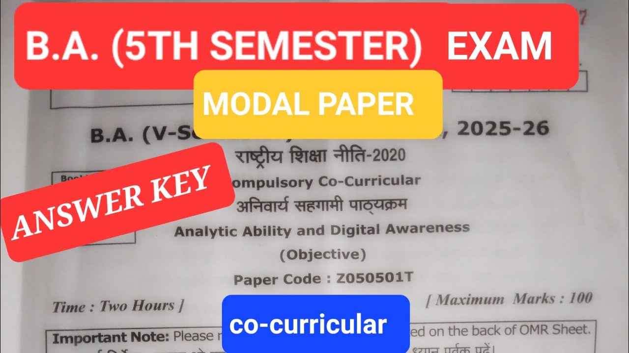 BA / BSC / BCOM 5TH SEMESTER CO-CURRICULAR Analytic ability and digital awareness rmlau university 