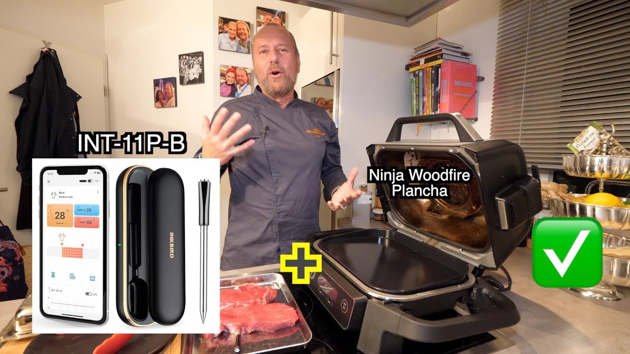 Inkbird Wireless BBQ Thermometer - Ninja Woodfire Plancha - Steak mit Sauce
