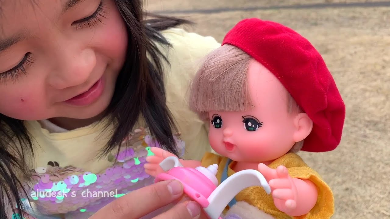 メルちゃんとローラー滑り台！公園遊び