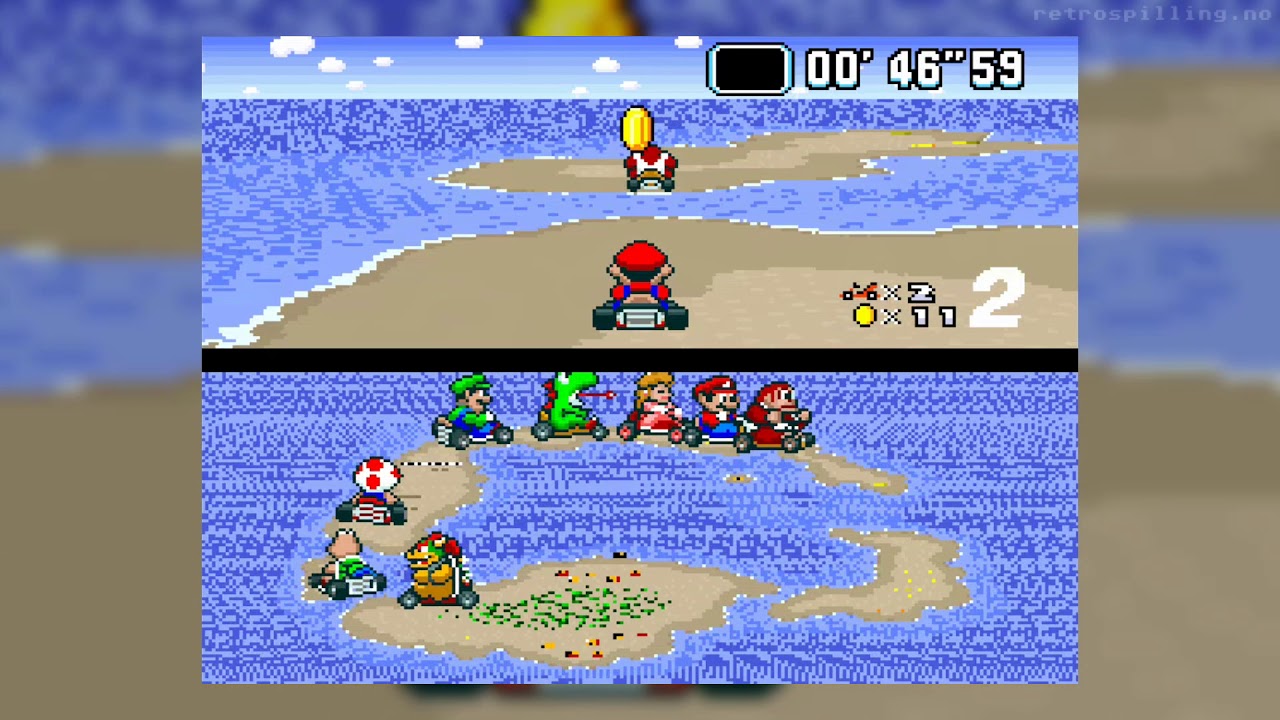 Sommer i Super Mario Kart (SNES, 1992)