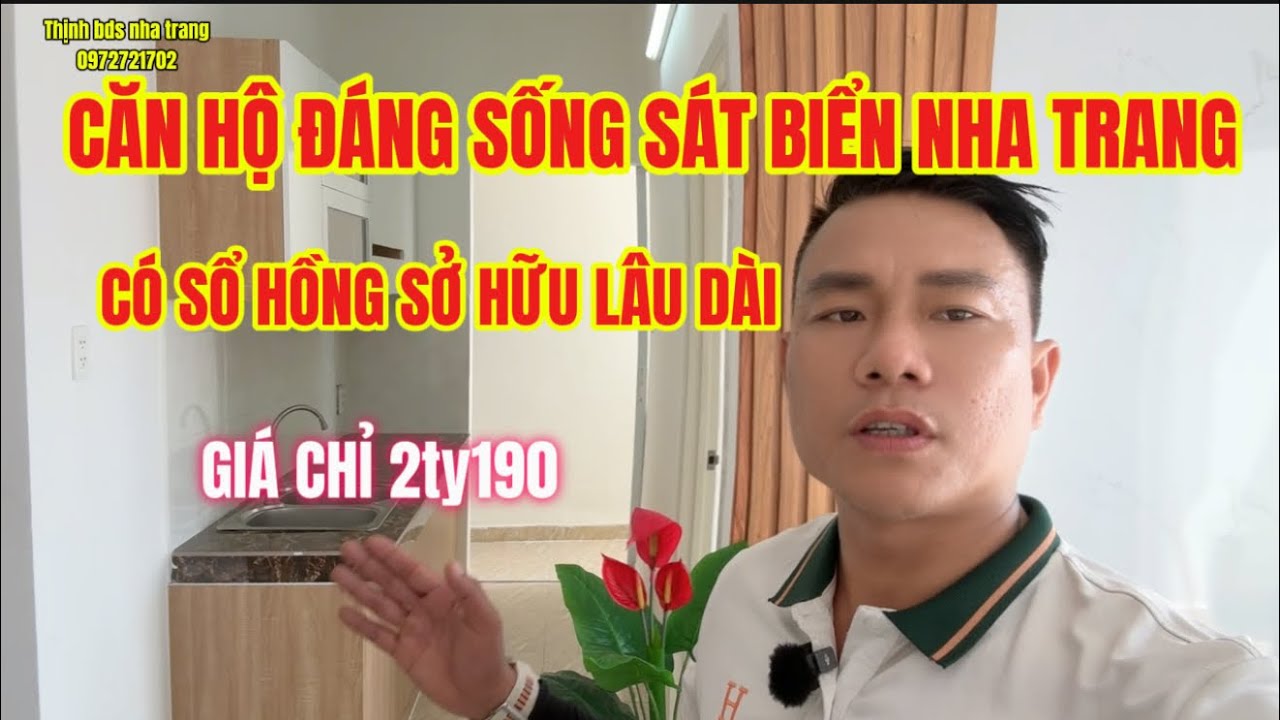 Căn hộ sát biển nha trang. Có sổ hồng và sở hữu lâu dài. Giá 2ty190