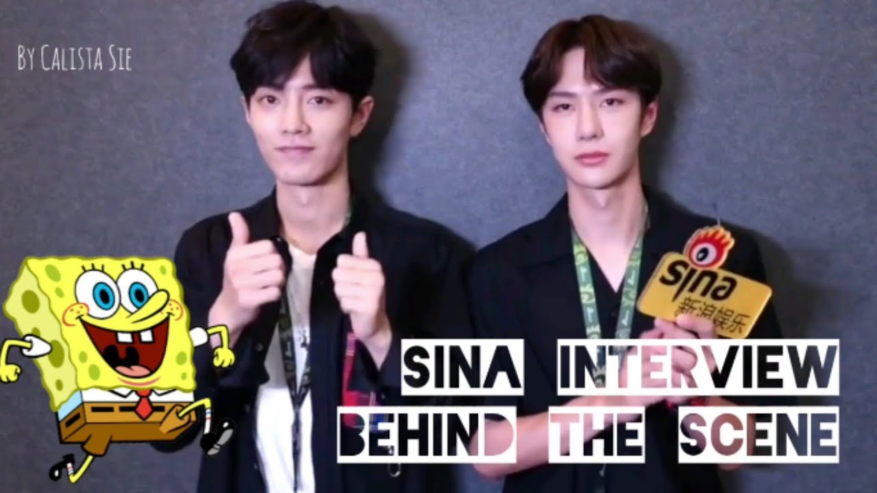 [ENG SUB] Xiao Zhan and Wang Yibo - Sina Interview behind the scene (Spongebob / 海绵宝宝) Compilation