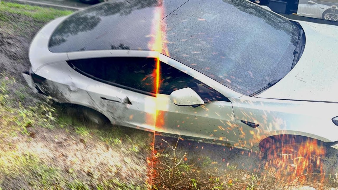 WIFE CRASHES TESLA ON HER FIRST ATTEMPT
